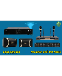 Dàn Karaoke Loa TJ G100+ Đẩy Komi 6002+ Vang TJ Tef 30+ Micro Komi K800 plus