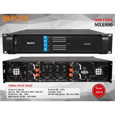 Cục đẩy 4 kênh BOSA MX6800 