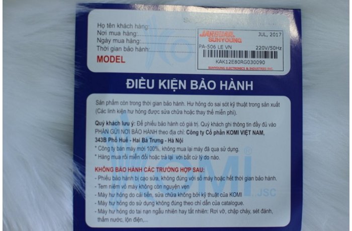 bảo hành 506 limited