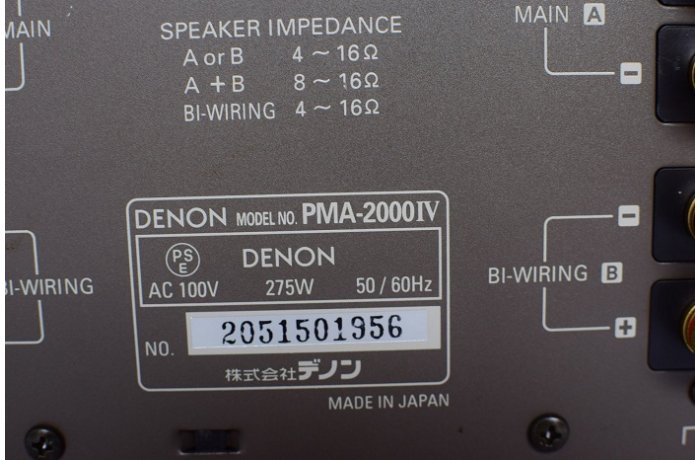 ampli denon 2000iv mặt sau dòng điện và công suất