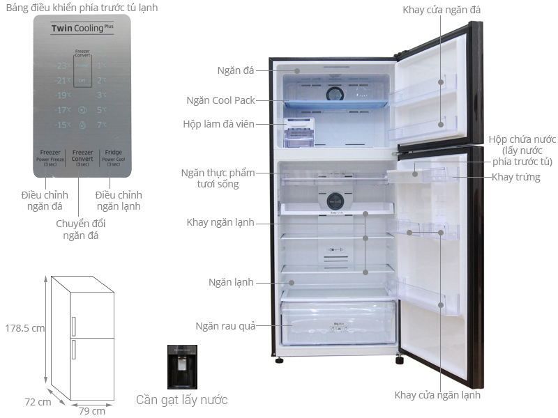 Tủ lạnh Samsung 424 lít RL4034SBAS8/SV