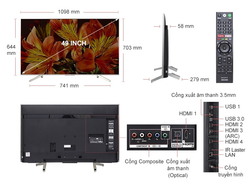 Android Tivi Sony 4K 49 inch KD-49X8500G/S