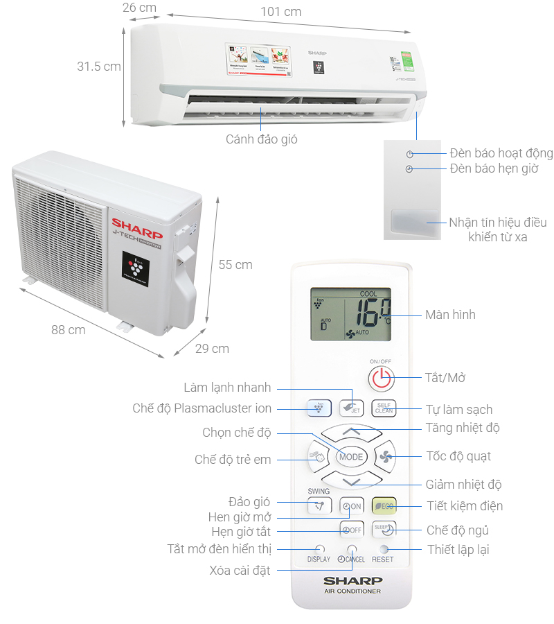 Máy lạnh Sharp 2.0 HP AH-XP18WMW