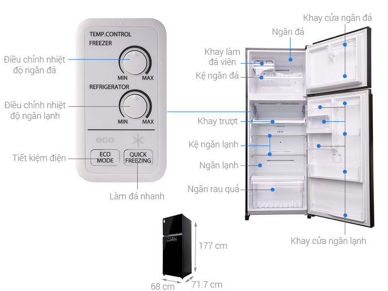 Tủ lạnh Toshiba Có Inverter 555 lít GR-AG58VA GG