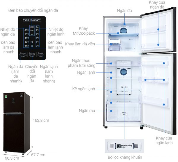 Tủ lạnh Samsung 256 Lít RT25M4032BY/SV