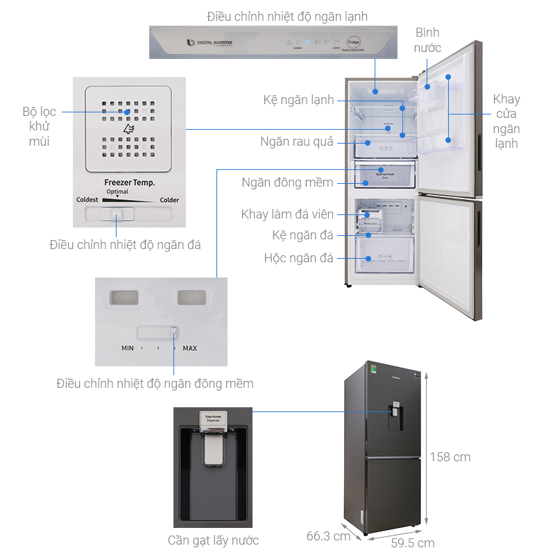 Tủ lạnh Samsung 276 lít RB27N4180B1/SV