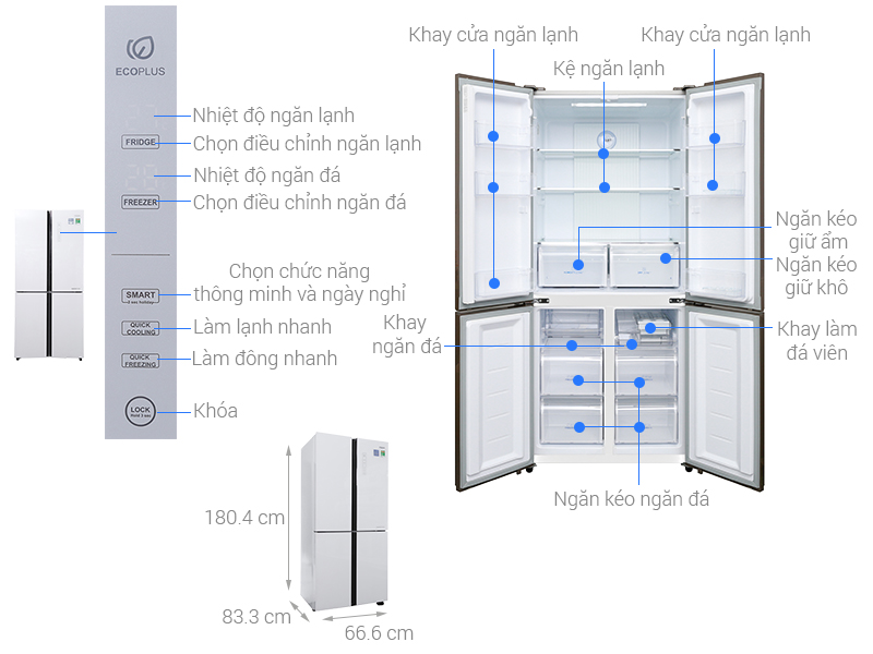 Tủ lạnh Aqua 456 Lít AQR-IG525AM GG