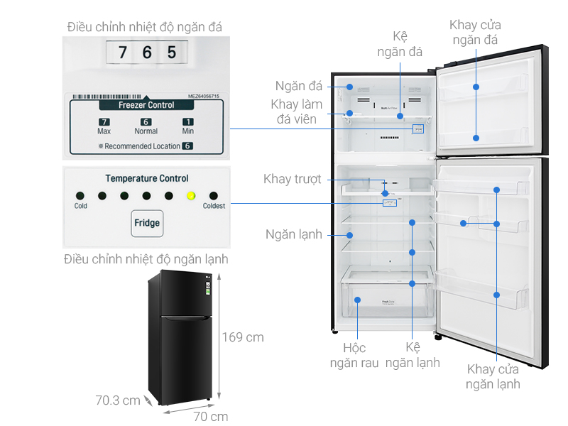 Tủ lạnh LG 393 lít GN-B422WB