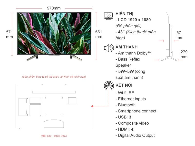 Android Tivi Sony 43 inch KDL-43W800G