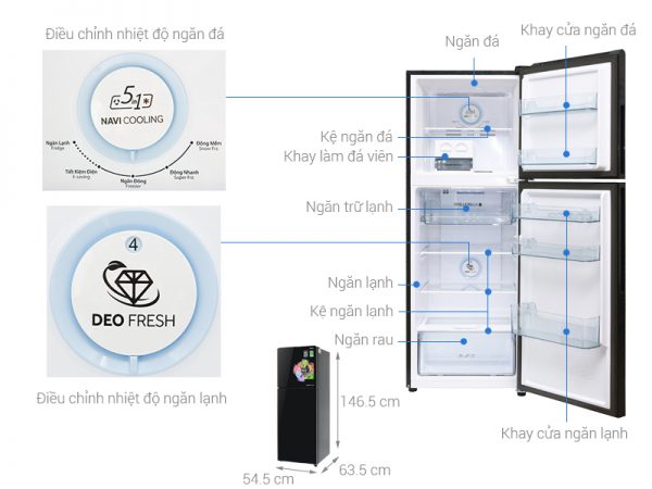 Tủ lạnh Aqua 249 lít AQR-I248EN (BL)