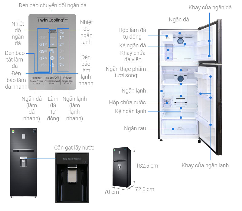 Tủ lạnh Samsung 452 Lít RT46K6885BS/SV