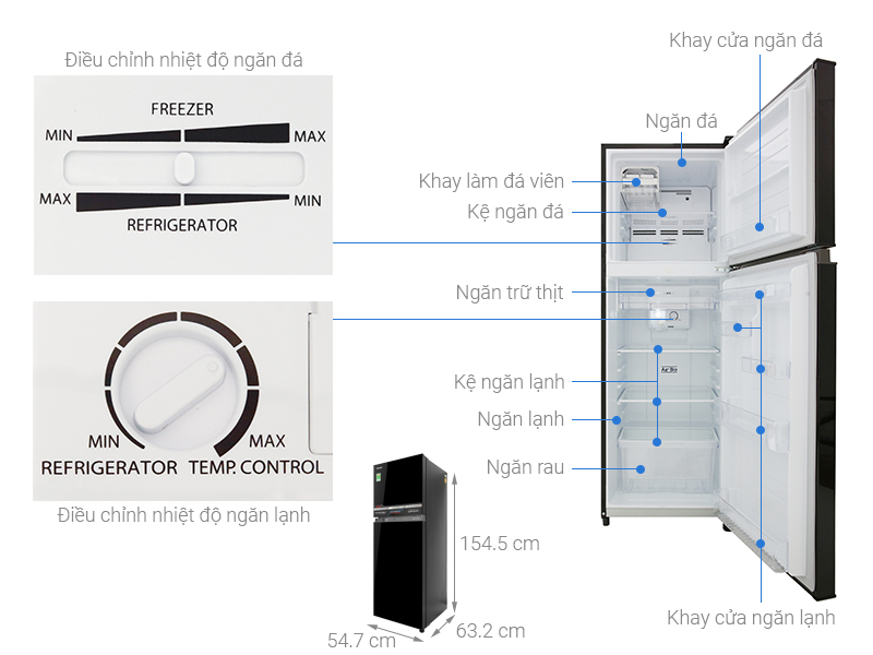 Tủ lạnh Toshiba 194 lít GR-A25VM (UKG)