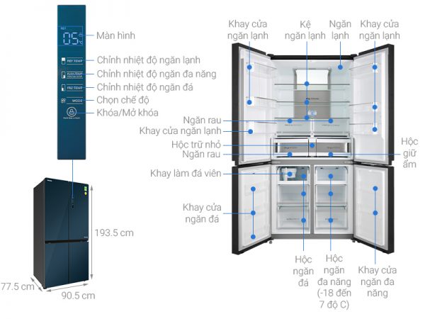 Tủ lạnh Toshiba 622 Lít GR-RF690WE