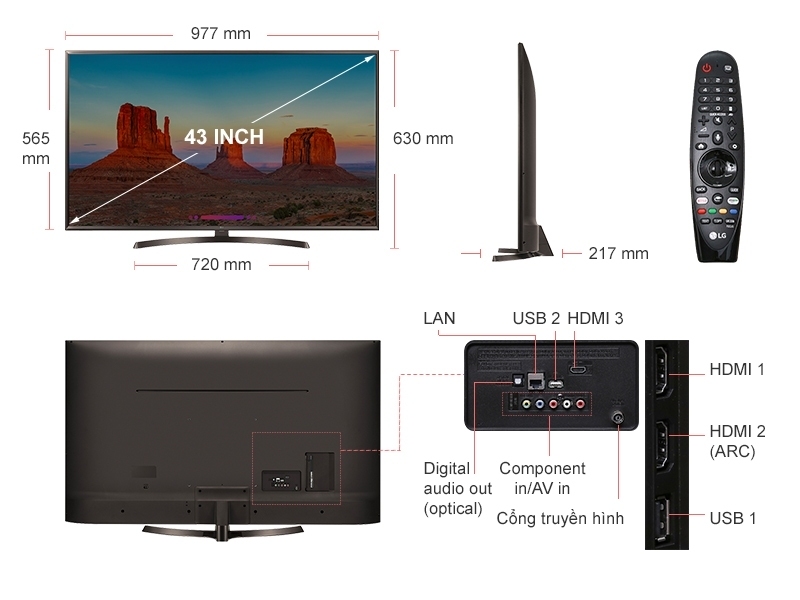 Smart Tivi LG 4K 43 inch 43UM7100PTA
