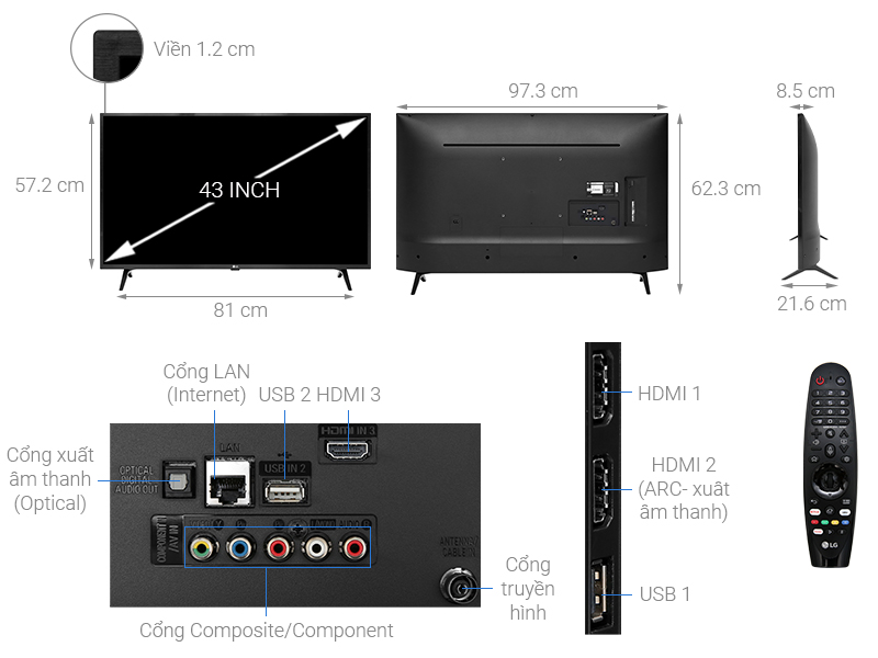 Smart Tivi LG 43 inch 43LM5700PTC