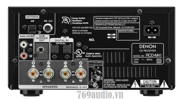 Mặt sau denon mini DM41