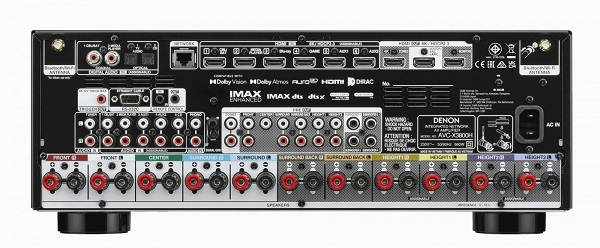 Ampli Denon AVC X4800H Trang Bị Các Ngõ Ra Chuyên Nghiệp