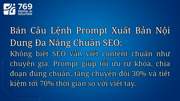 Bán Câu Lệnh Prompt Biên Soạn Viết Nội Dung Chuẩn SEO