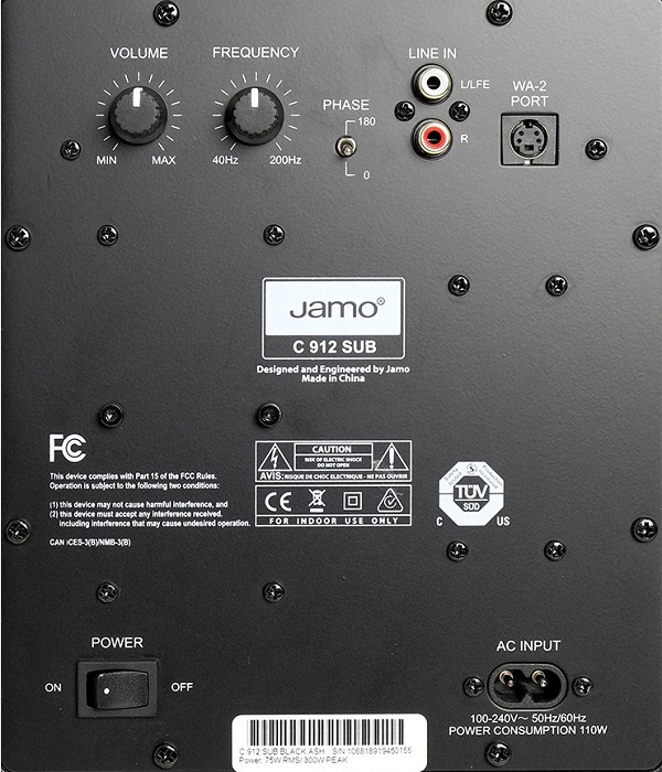 Các Cổng Kết Nối Loa sub Jamo C912