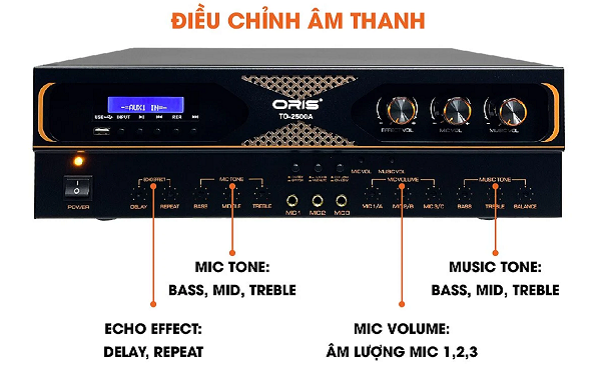 Hướng Dãn Sử Dụng Amply karaoke Oris TO-2500A