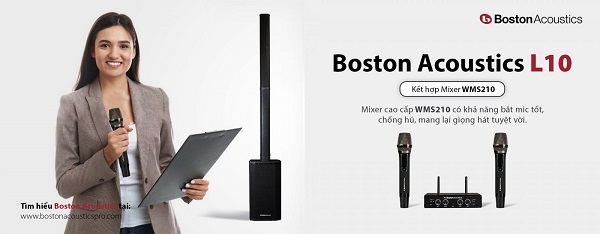 Loa Boston acoustics L10 pro dùng trong các buổi thuyết trình, MC dẫn ngoài trời