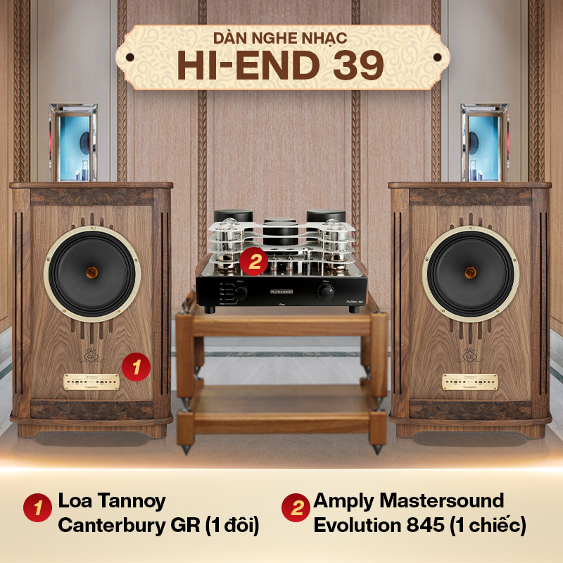 Loa Tannoy Phối Ghép Ampli Cho Phòng 20m2