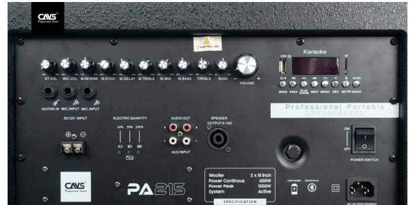 Thông số kỹ thuật Loa kéo CAVS PA215