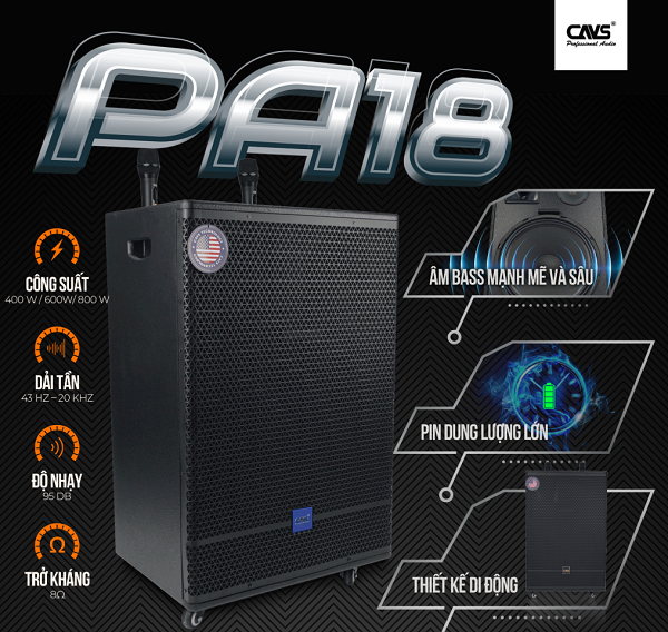 Loa Kéo CAVS PA18 Dành Cho Không Gian Lớn