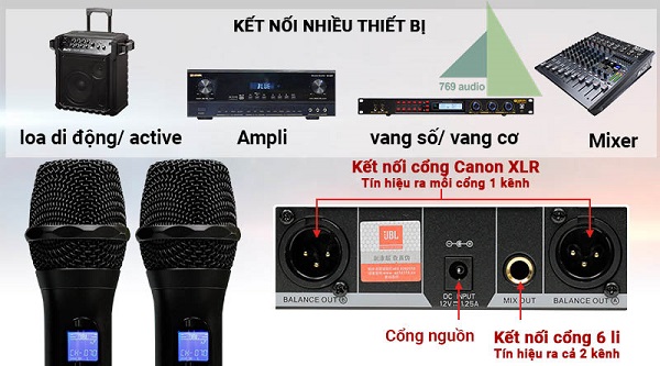 Micro JBL VM300 Kết Nối Với Nhiều Thiết Bị