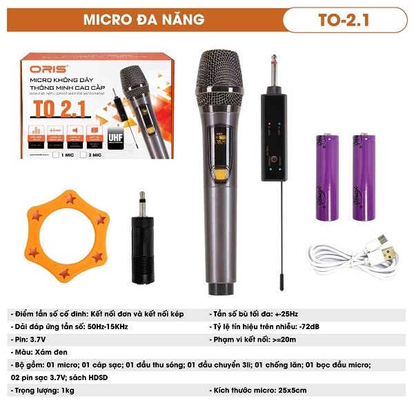 Thông Số Kỹ Thuật Micro Không Dây Oris