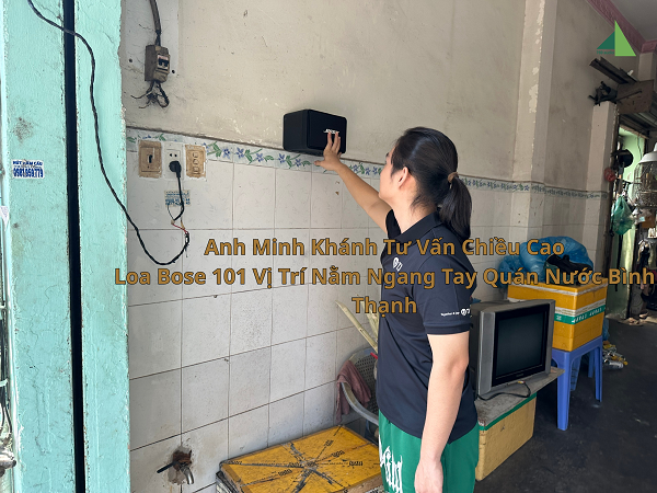 Anh Vương Minh Khánh Lắp Đặt Vị Trí Loa Bose 101 Tại Quán Nước