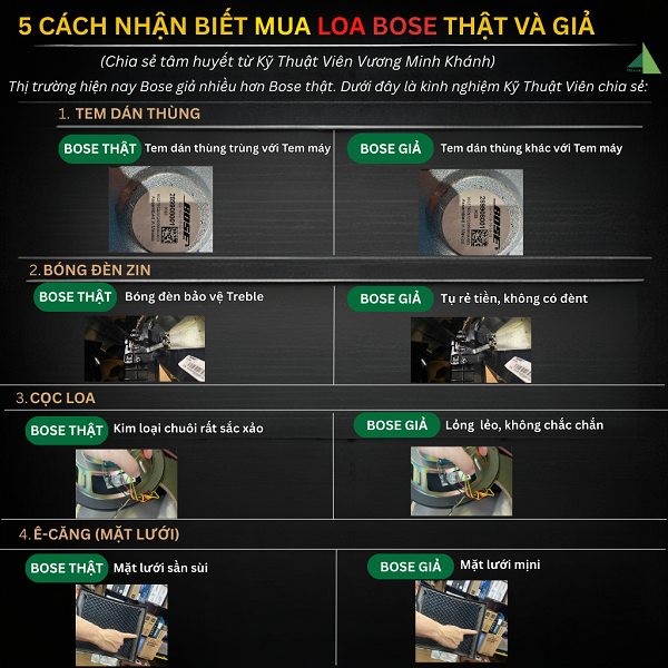Cách Nhận Biết Mua Loa Bose Thật Giả