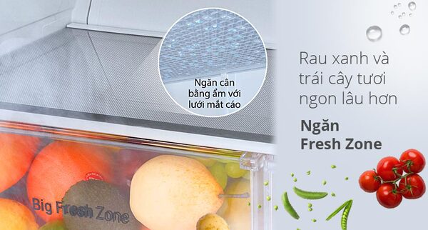ngăn rau xanh và trái cây tươi hơn