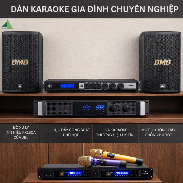 Phối Ghép Vang Số JBL KX180A Trong Dàn Karaoke Gia Đình