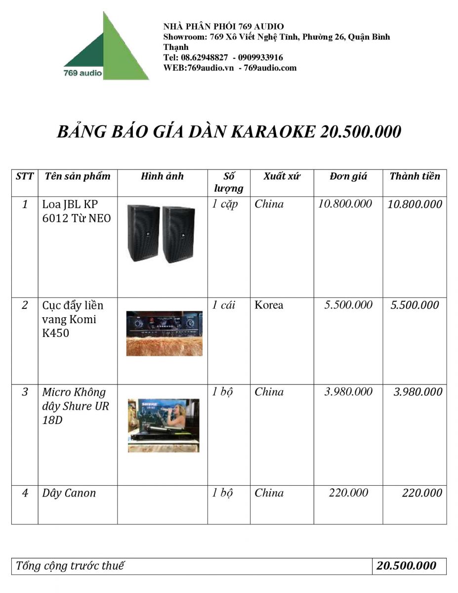 Dàn karaoke gia đình jbl 